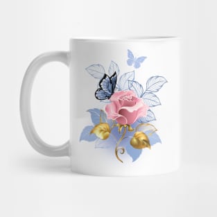 Beautiful Butterfly Pink Roses Butterfly Lover Flora Women Mug